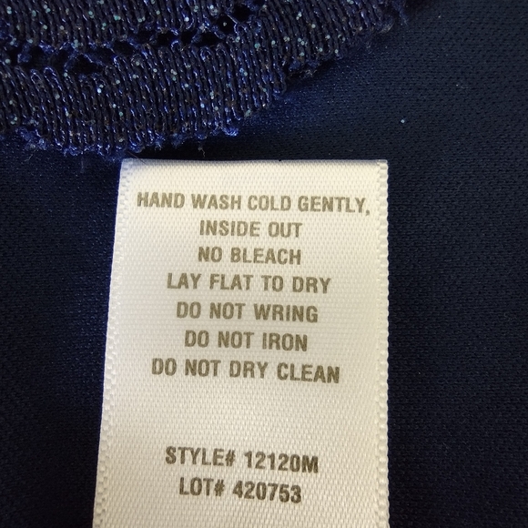 ROZ & ALI Lace Navy Blue Cocktail Dress - Picture 7 of 7